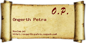 Ongerth Petra névjegykártya